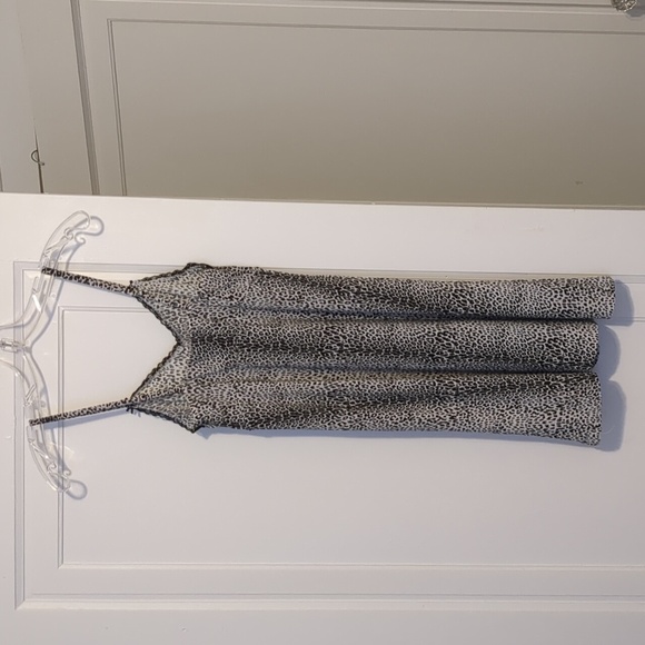 Leopard Cheetah Print Black And White Nightie Robe Set Night Gown Slip Dress S - Picture 8 of 12